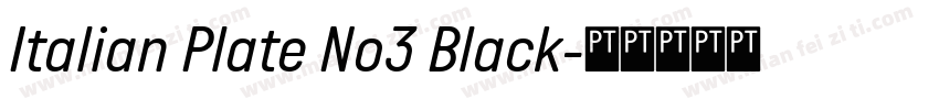 Italian Plate No3 Black字体转换